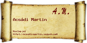 Acsádi Martin névjegykártya