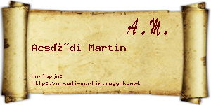 Acsádi Martin névjegykártya