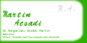 martin acsadi business card